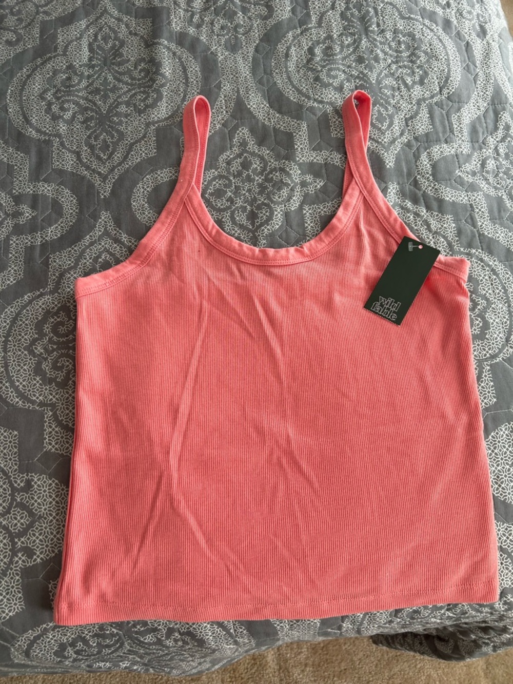 Target Coral Ribbed Tank Top - Women's Pink-Coral